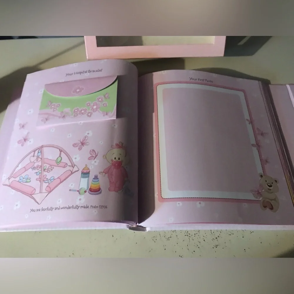 Vintage 1st Edition~Our Baby Girl Memory Book~Pink~Christian Art Gifts~60+Pages~